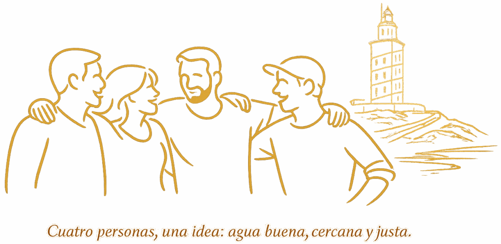Cuatro personas, una idea, agua buena cercana y justa